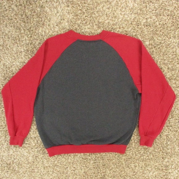 Indiana University Sweater Men's Large Gray Red Crew Neck Pullover Hoosiers NCAA - Picture 2 of 6